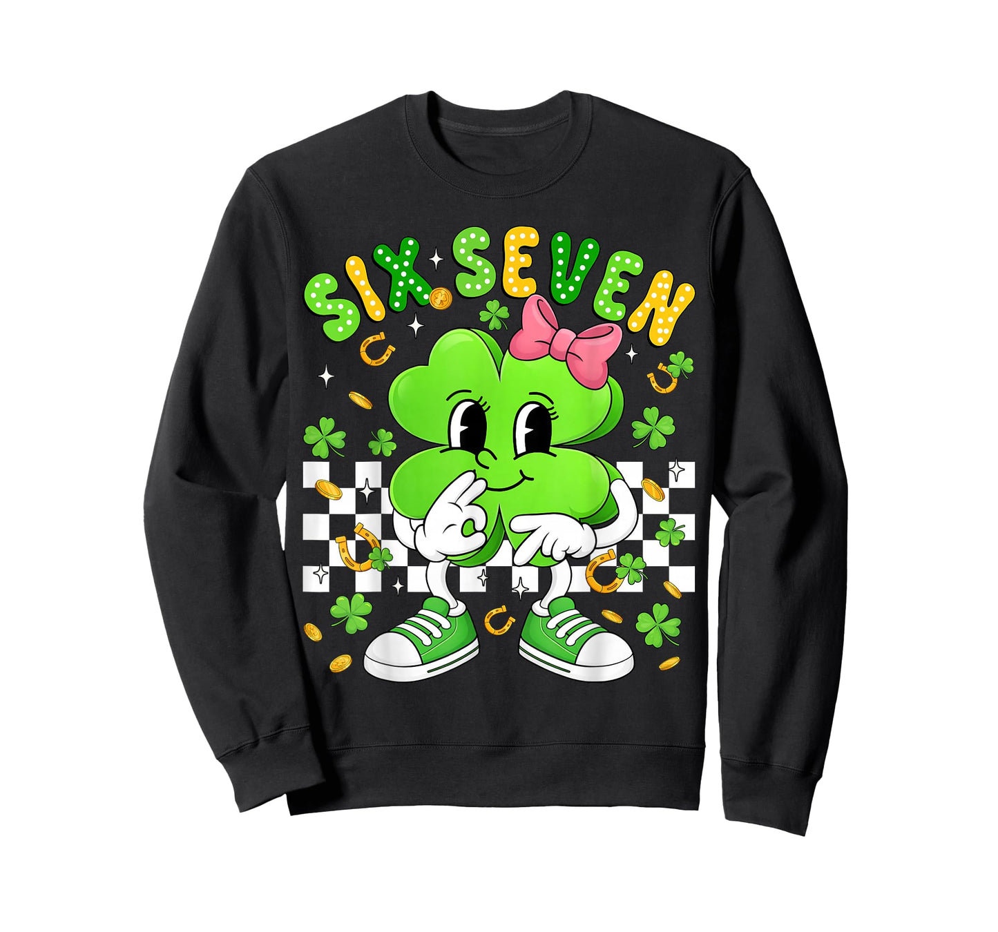 Funny 6 7 Meme 67 Six Seven Bruh St Patricks Day Girls Kids T-Shirt