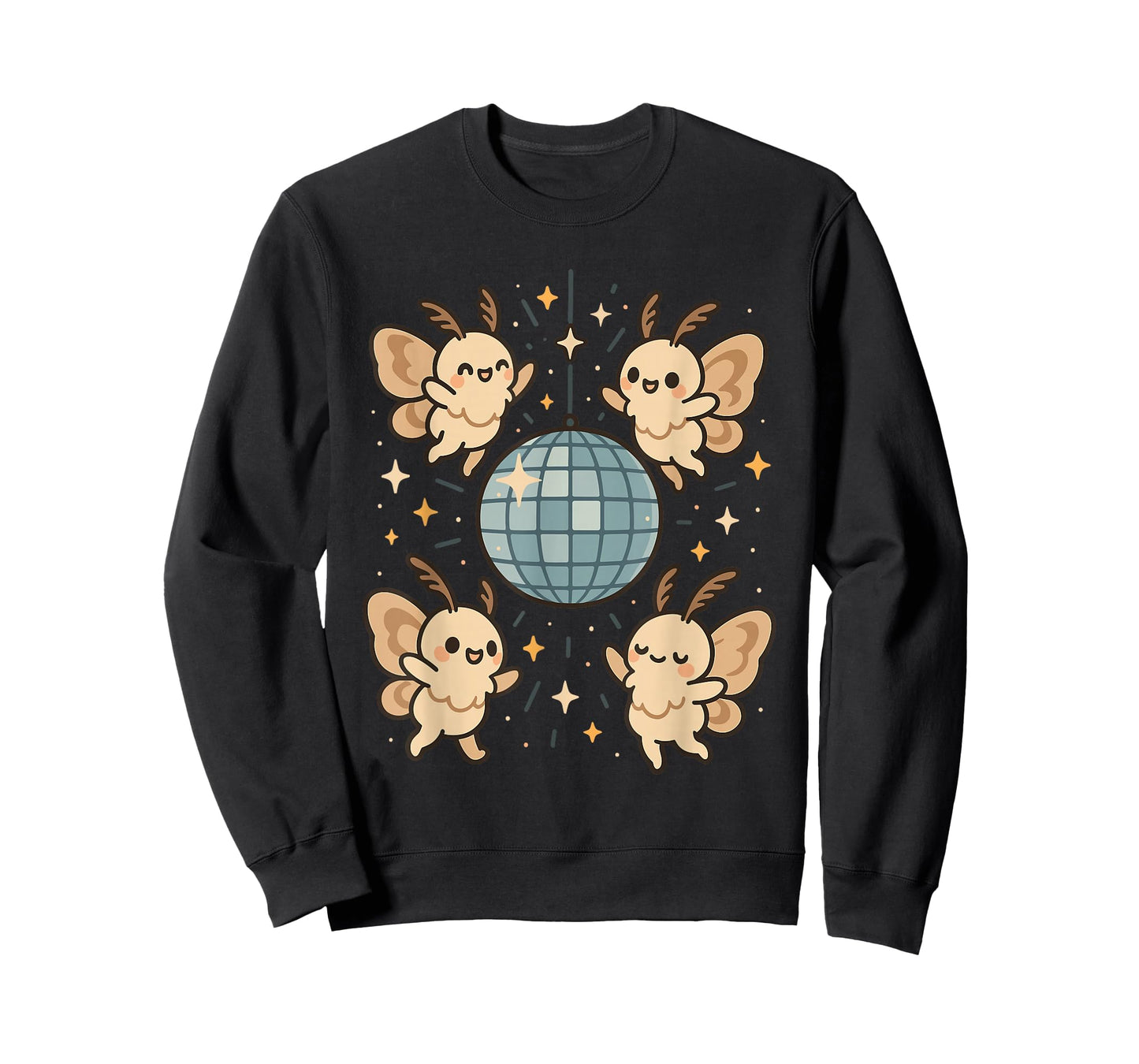 Disco Ball Funny Kawaii Moth Cute Insect Dancing Bug Party T-Shirt