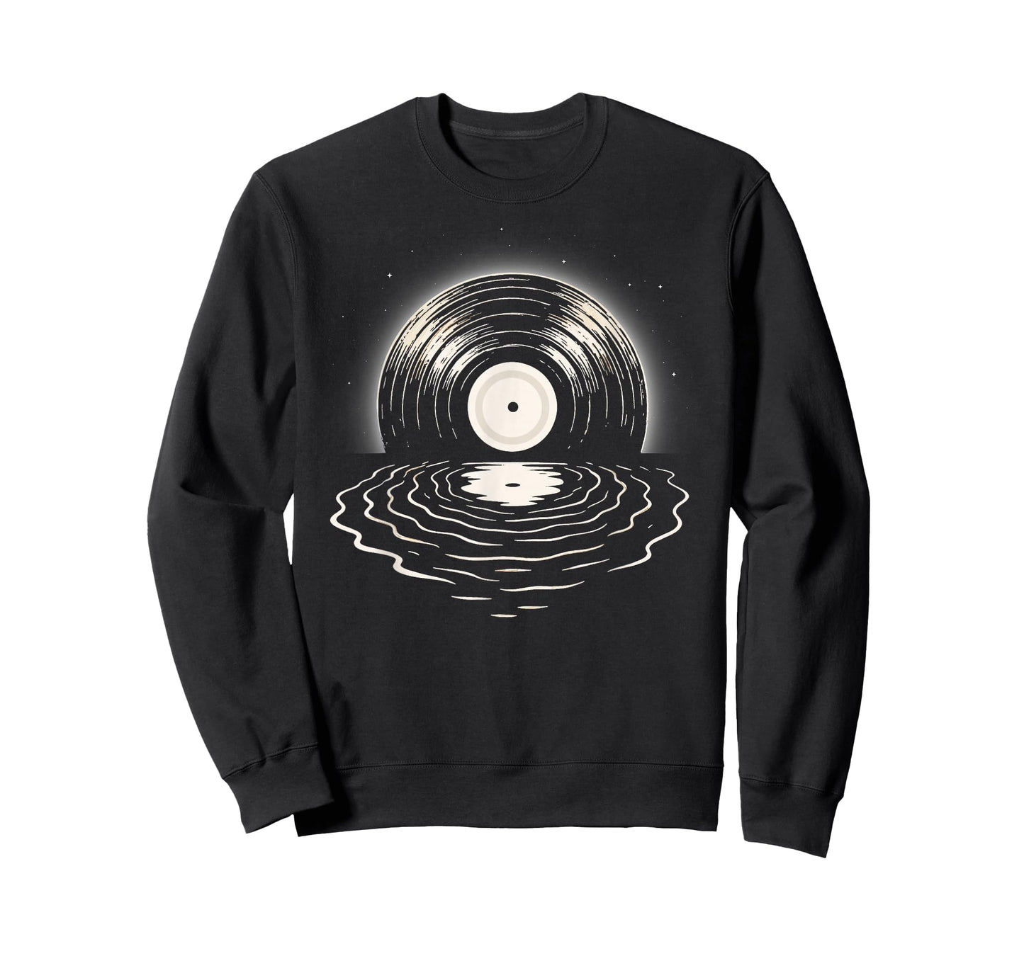 Retro Moon Vinyl Record Design for Music Lovers and DJs T-Shirt