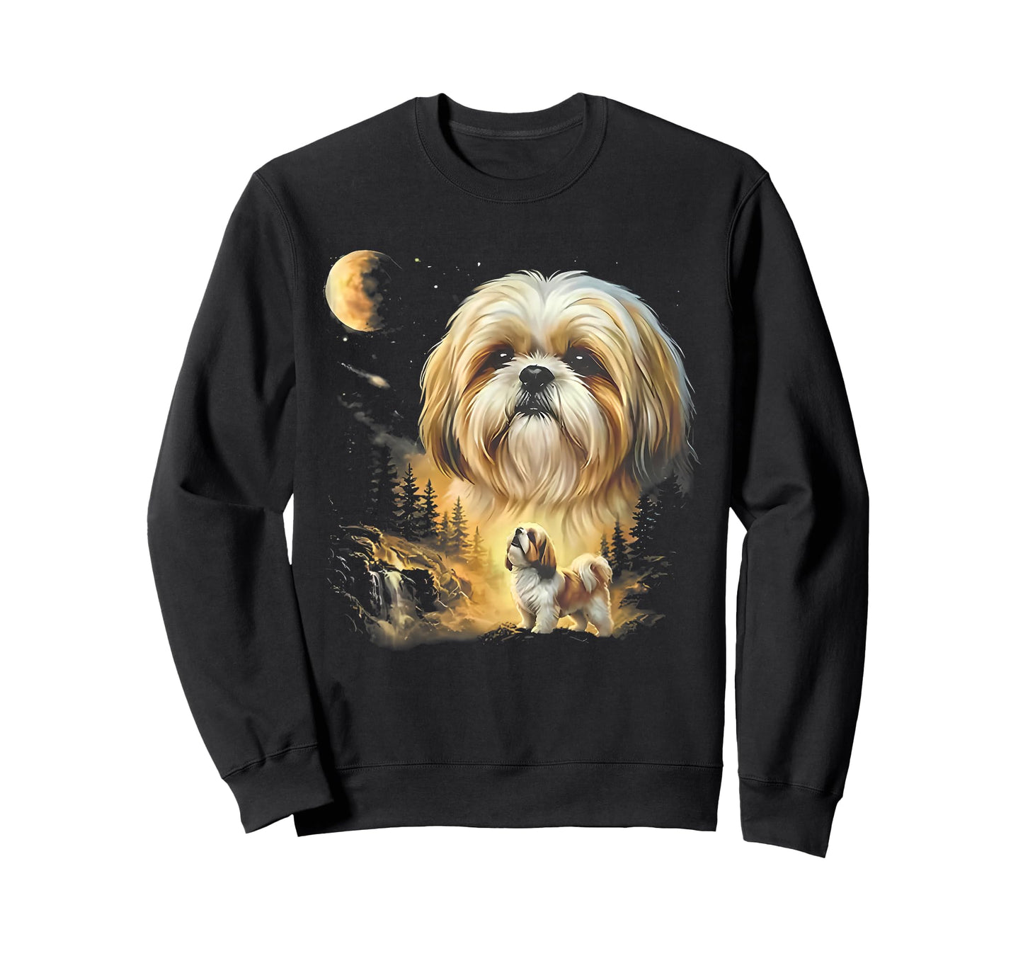 Shih tzu Howling to The Moon Vintage T-Shirt