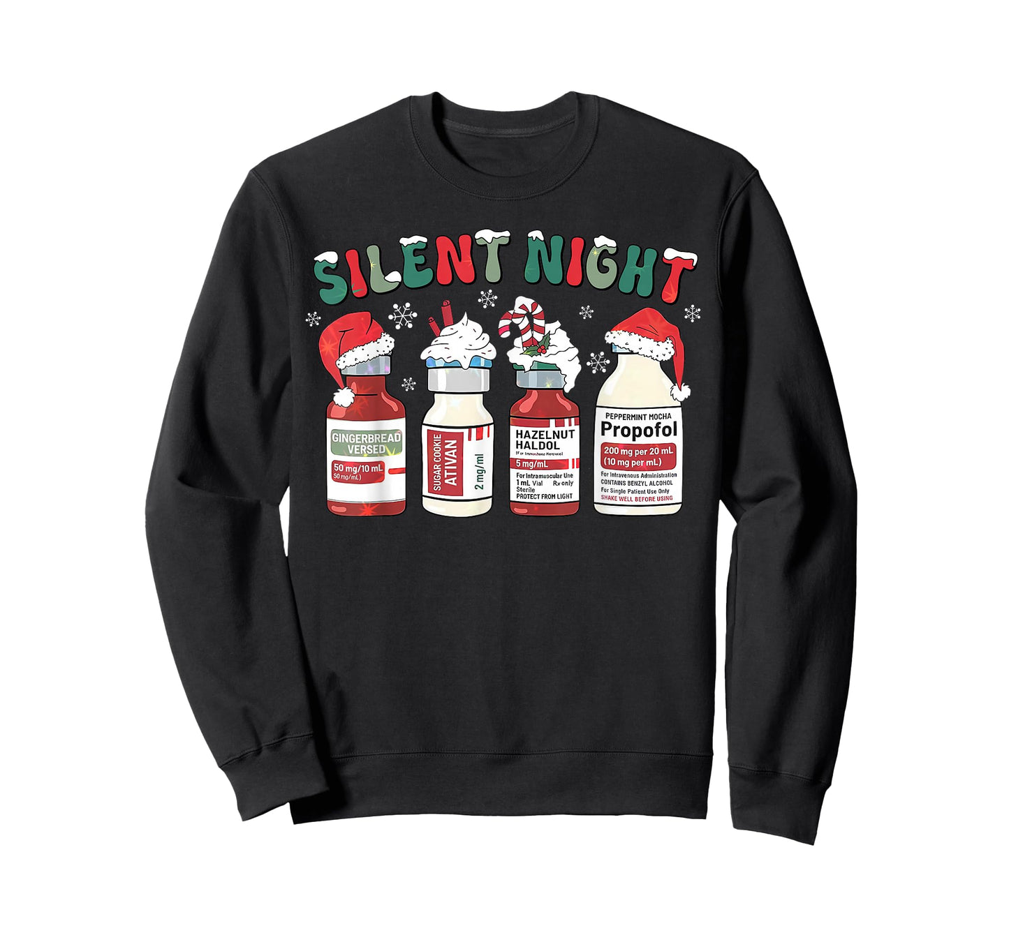 Retro Propofol Silent Night ICU Nurses Funny Merry Christmas T-Shirt