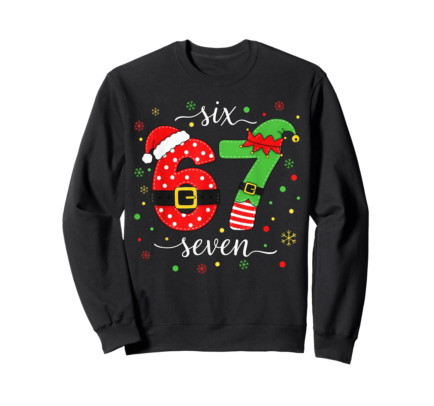 Trending Six Seven Meme Christmas 67 Xmas Men Women Kids T-Shirt
