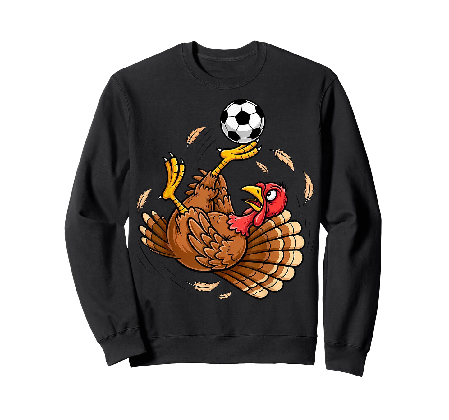 Funny Turkey Bicycle Kick Soccer Thanksgiving Boys Girls T-Shirt