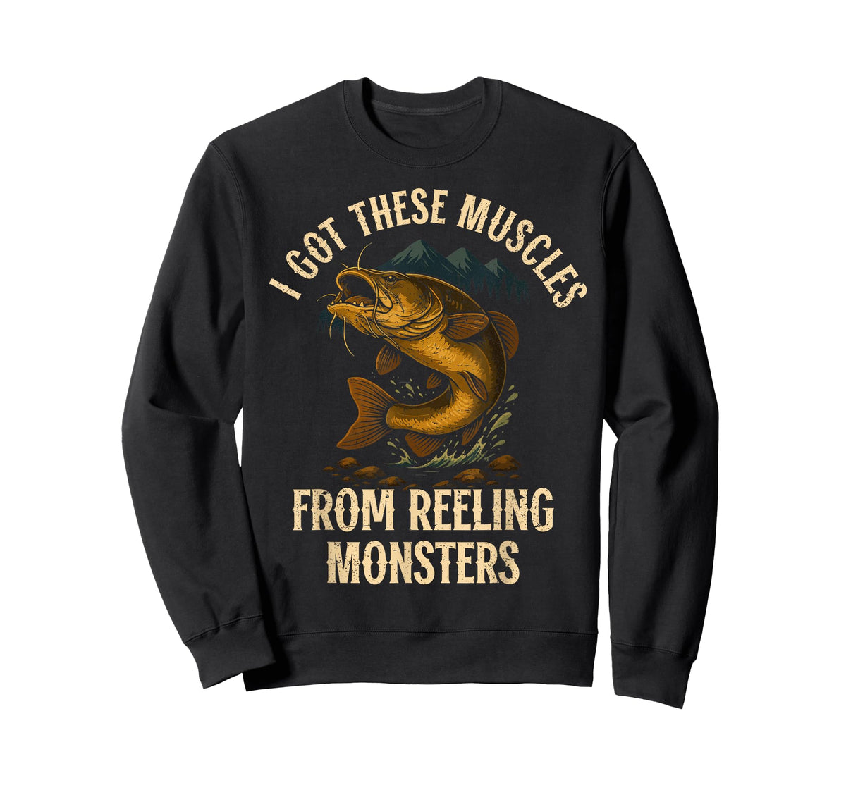 Trophy Flathead Reeling Monsters Funny Catfish cat Fishing T-Shirt