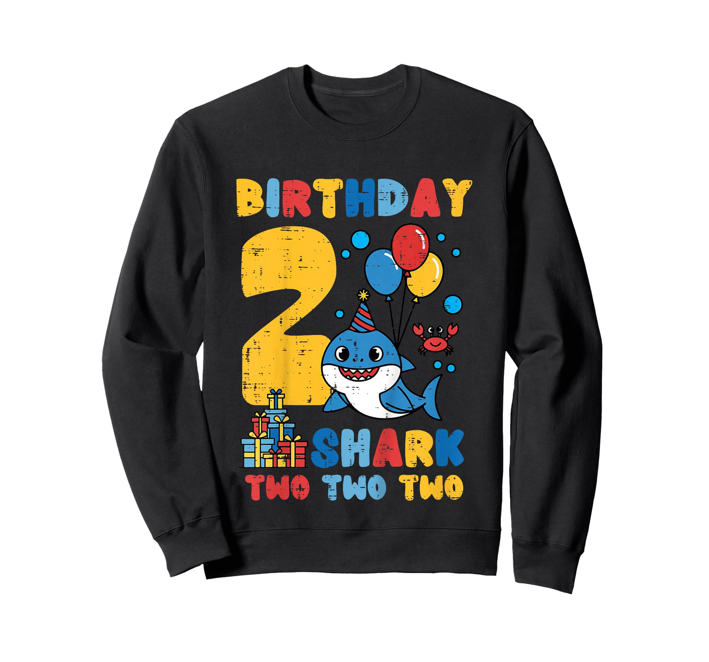 Kids Birthday 2 Shark Two Two Two 2nd Bday Boys Girls Kid Toddler T-Shirt