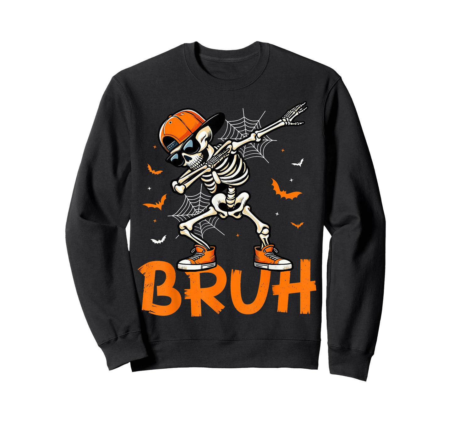 Funny Dabbing Skeleton Halloween Bruh Spooky Skeleton Boys T-Shirt
