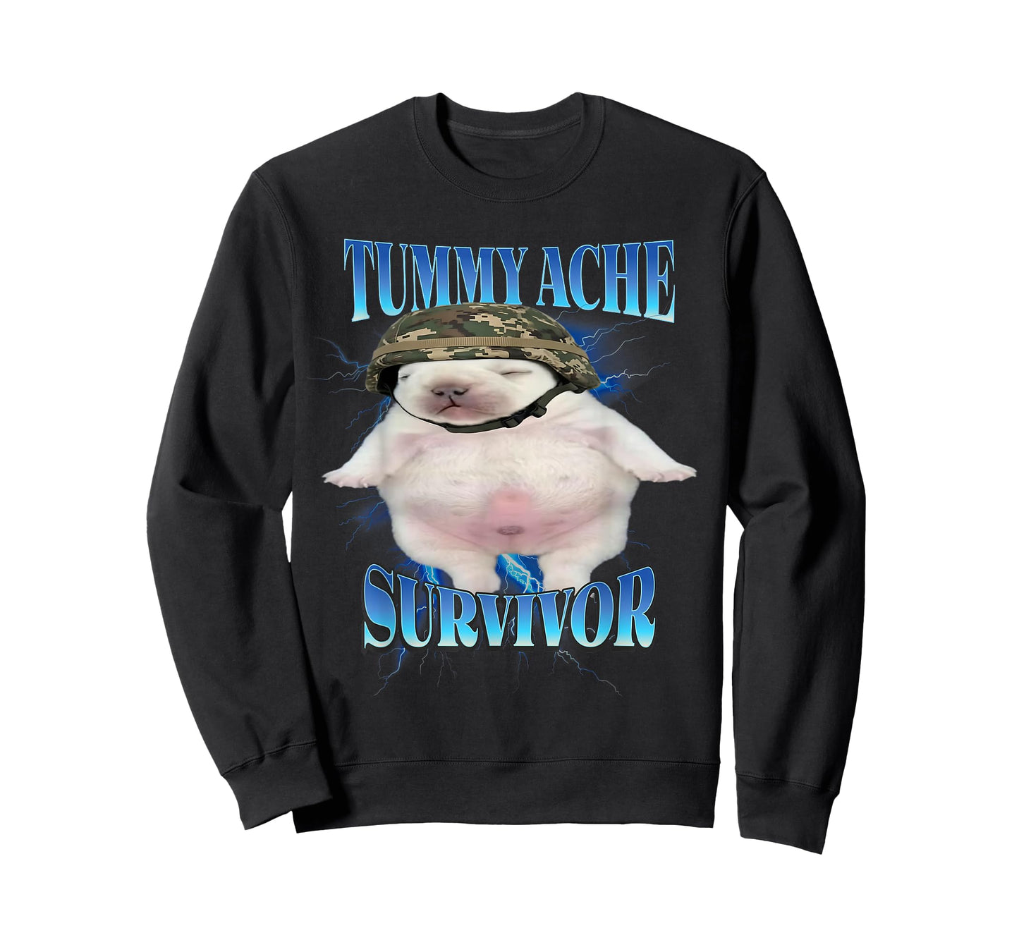 Tummy Ache Survivor Funny Pibble Graphic Meme Brainrot T-Shirt