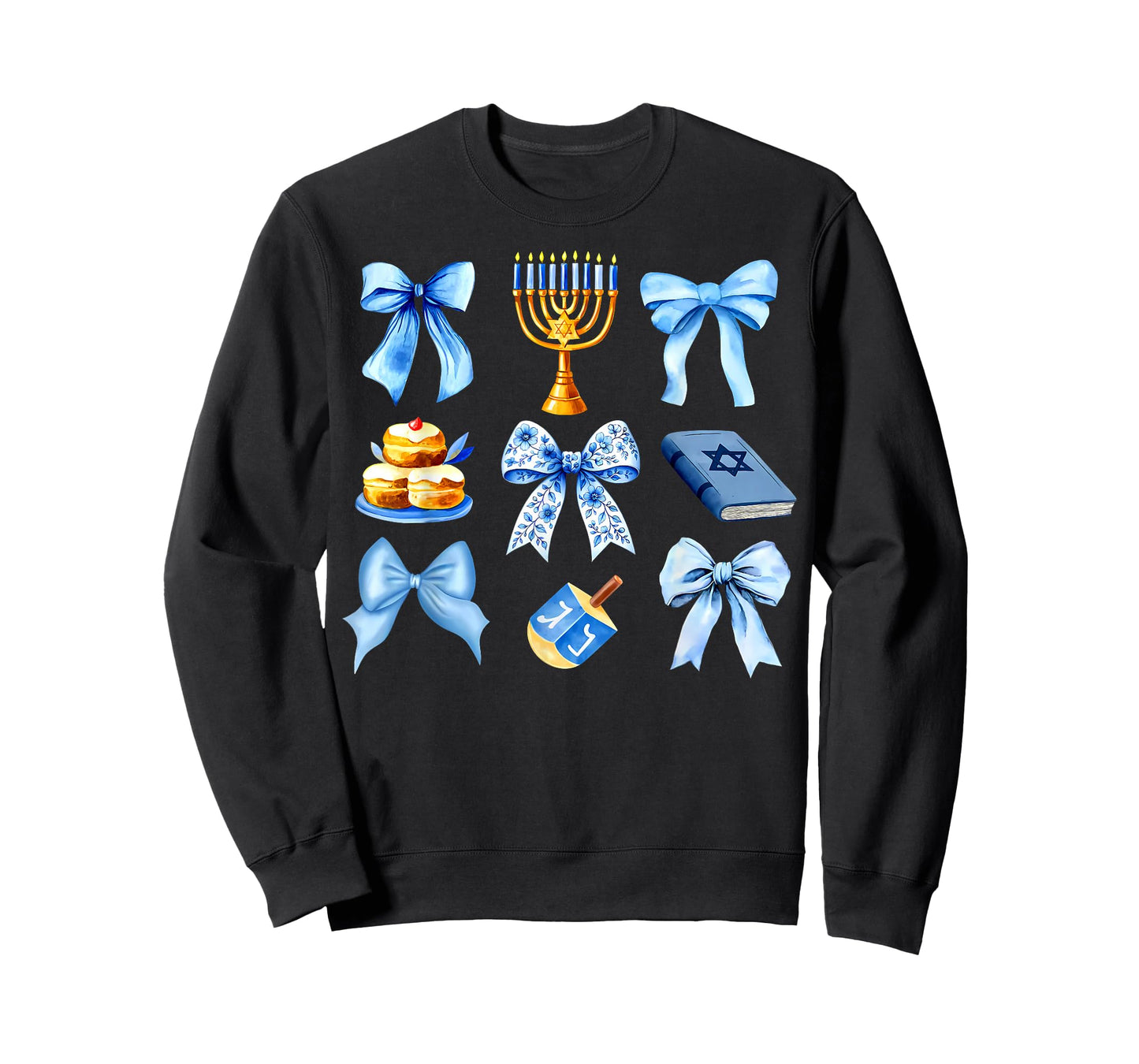 Coquette Bow Jewish Holiday Chanukah Hanukkah Menorah Girls T-Shirt