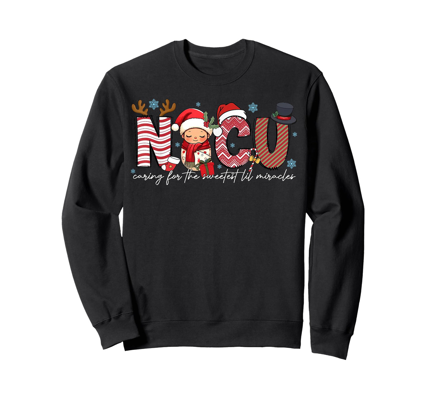 NICU Caring for Sweetest Lil Miracles Christmas Nurse Gift T-Shirt