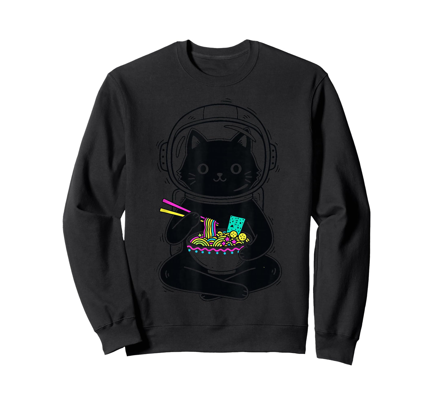 Funny Kawaii Ramen Anime Astronaut Cat Graphic Japanese T-Shirt