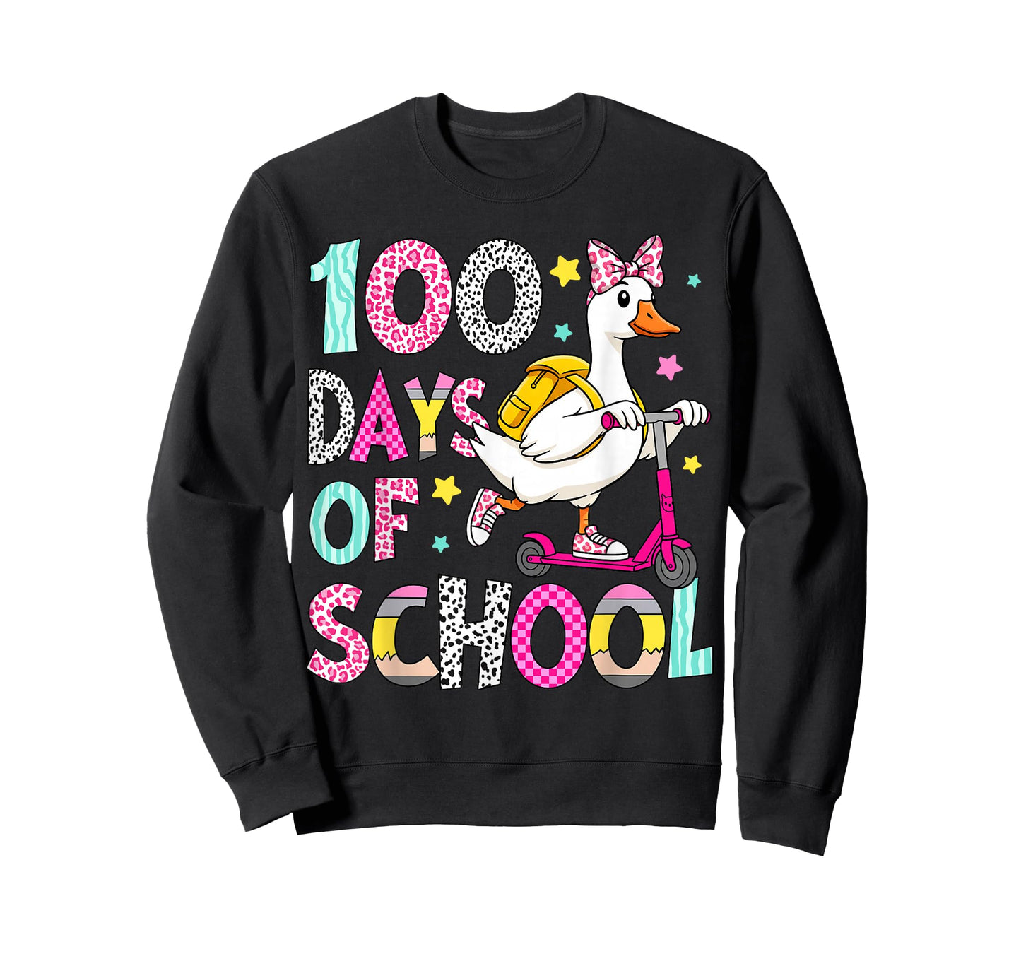 Kids 100 Day of School Goose Funny 100th Day of School Girls T-Shirt