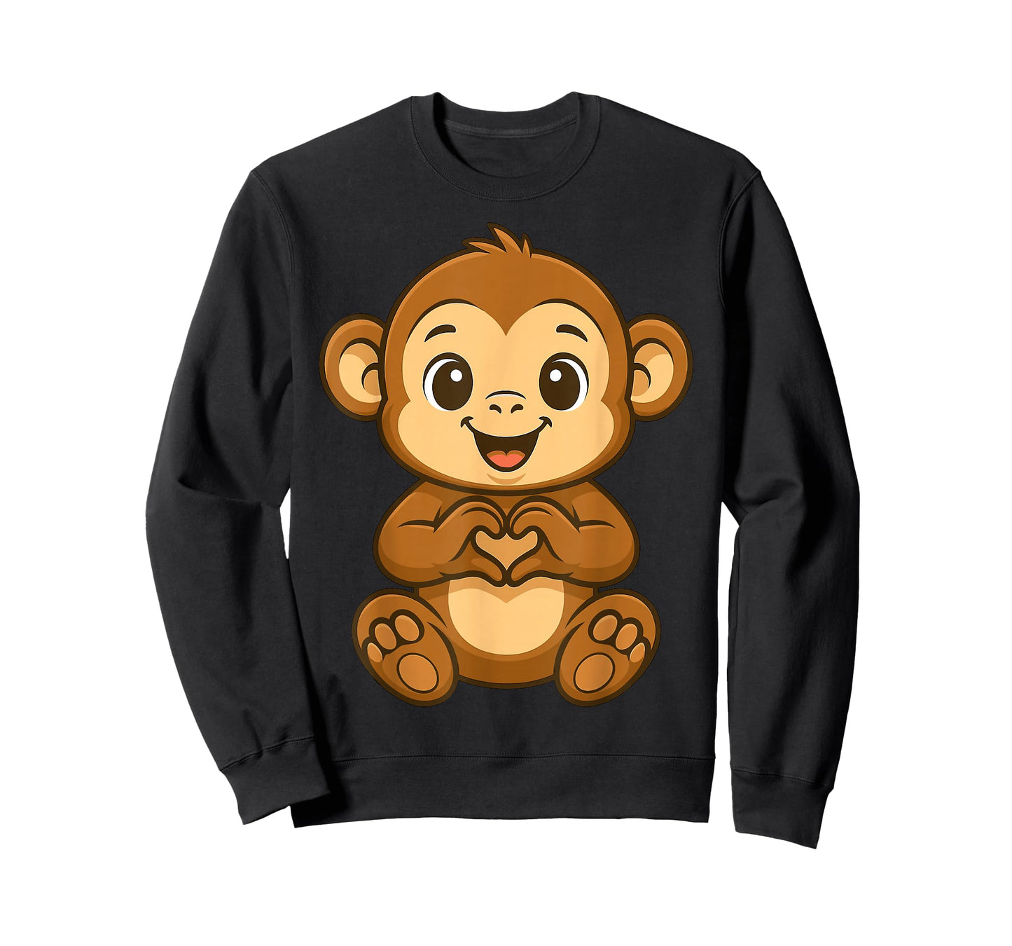 Monkey Doing Heart with Hands Valentines Day T-Shirt