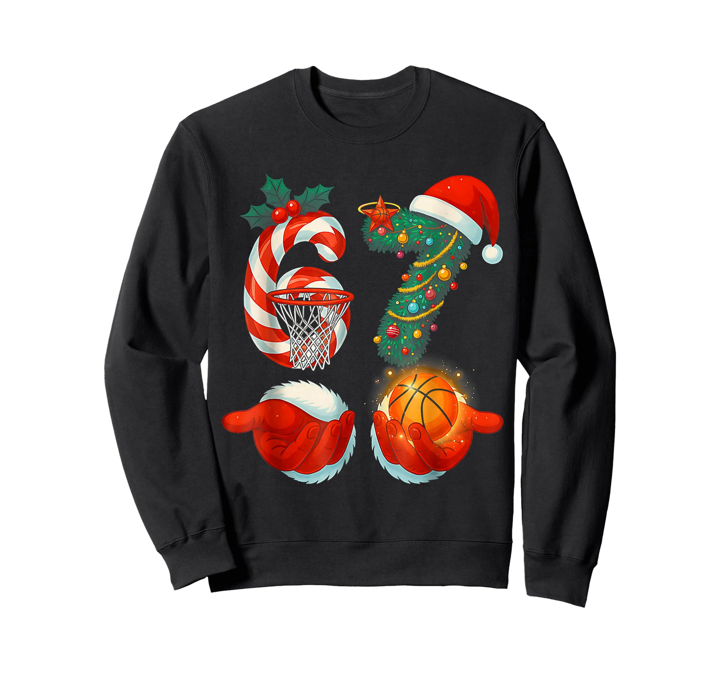 67 Basketball Santa Six Seven Meme Christmas Sport Mens Boys T-Shirt