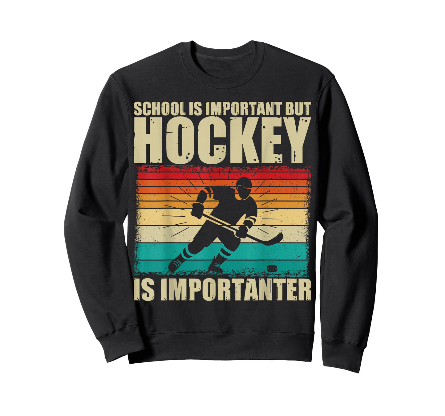 School is Important Hockey is Importanter Funny Hockey Boys T-Shirt