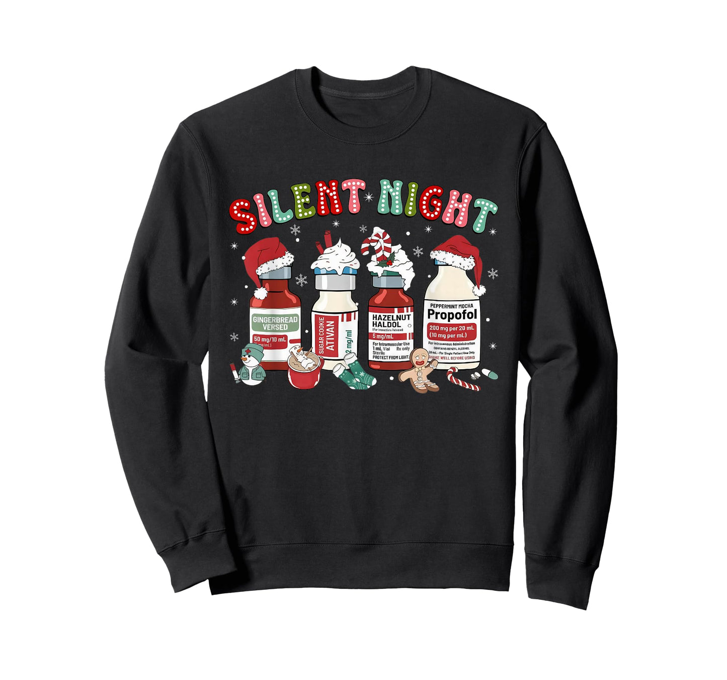 Merry Christmas ICU Nurse Santa Propofol Silent Night T-Shirt