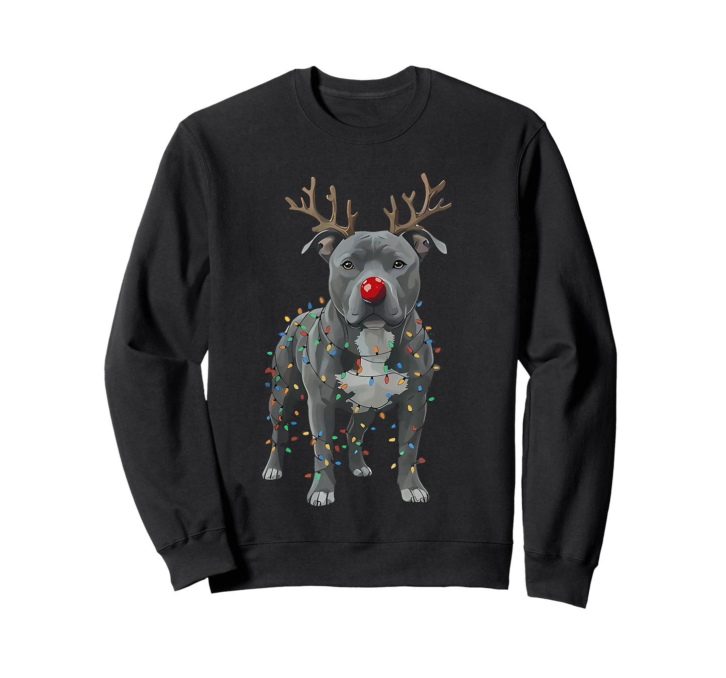 Christmas Pitbull Reindeer T-Shirt