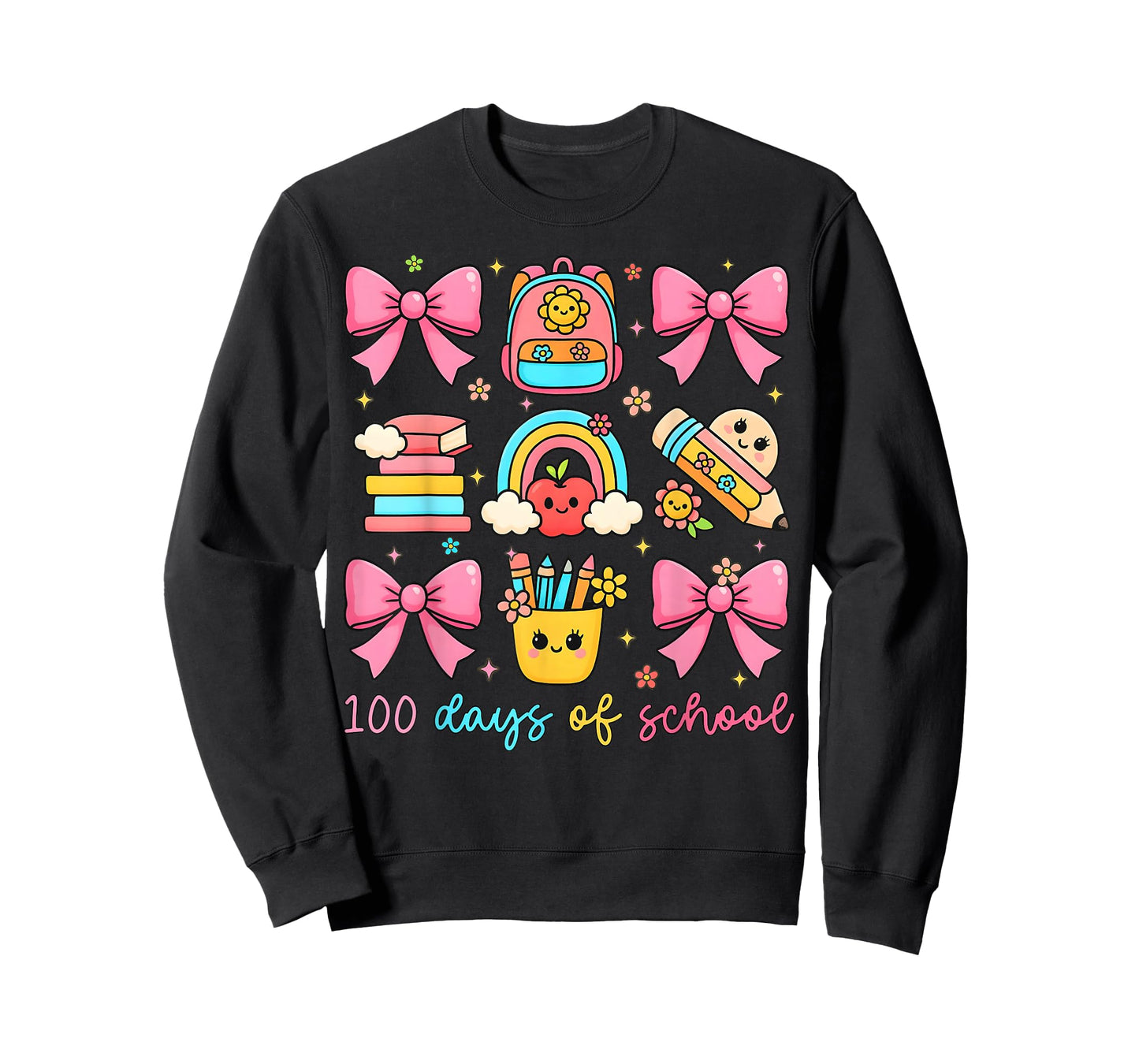 Coquette Bow 100th Day of School 100 Days Teacher Girls T-Shirt
