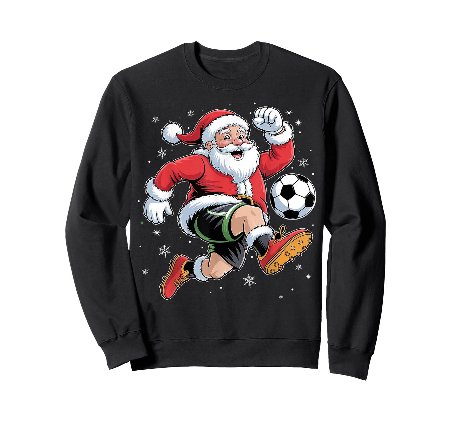 Santa Playing Soccer Christmas Boys Mens Kids Xmas Soccer T-Shirt