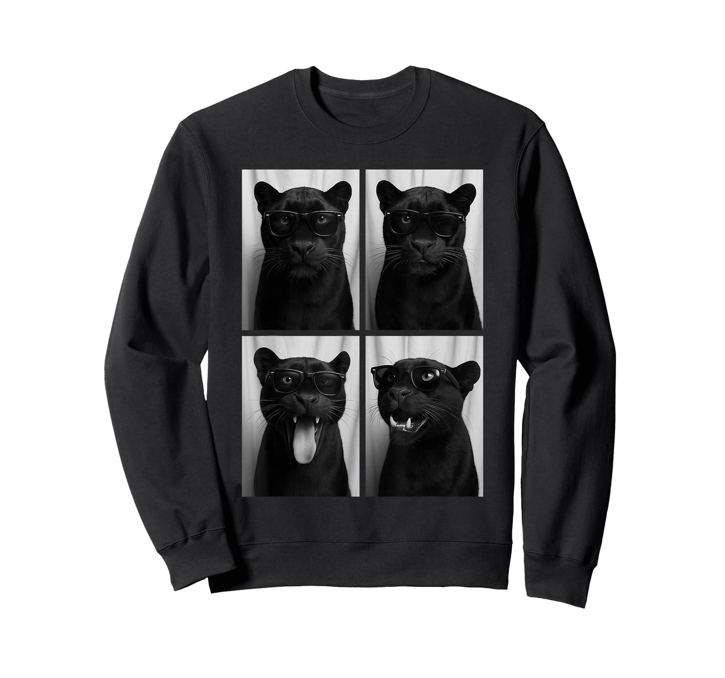 Cool Panthers Sunglasses Feline Jungle Animal Selfie Booth T-Shirt