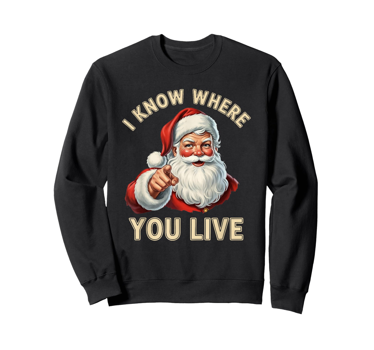I Know Where You Live Santa Naughty and Nice Christmas Humor T-Shirt