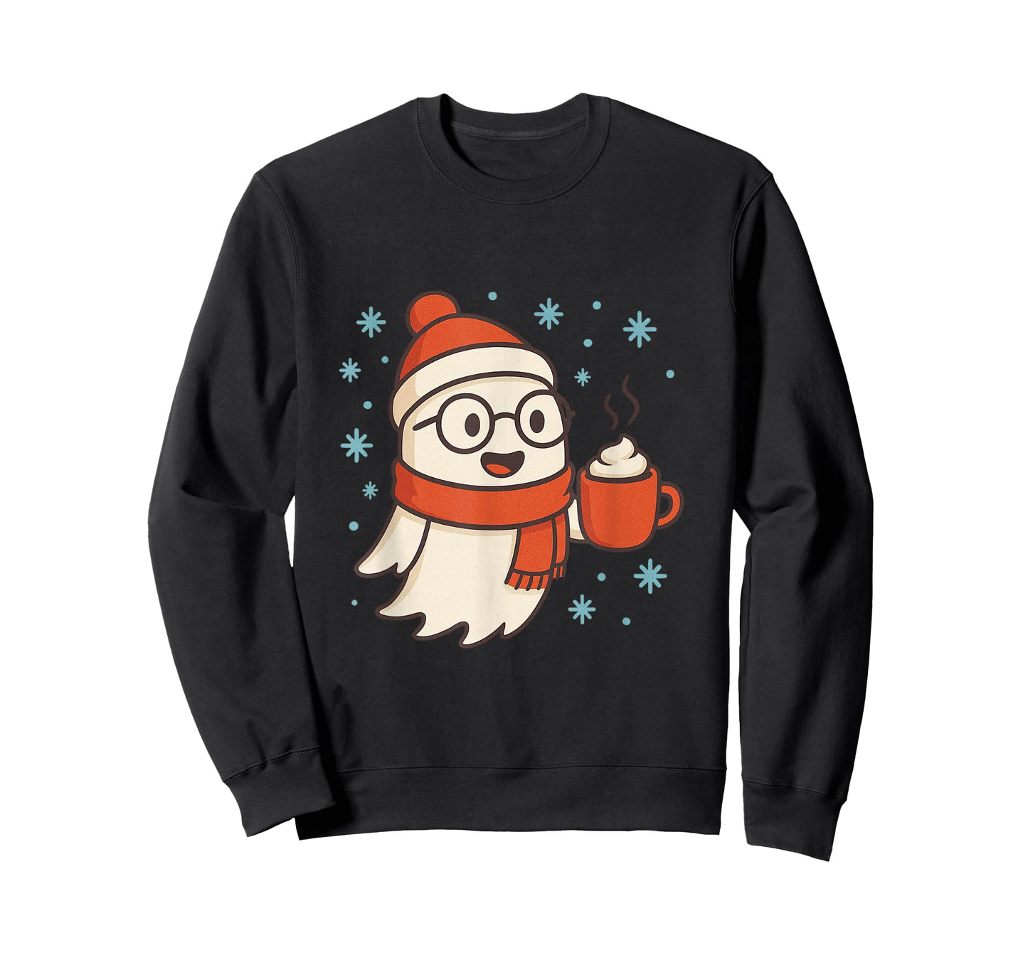 Cute Christmas Ghost Hot Chocolate Festive Winter Holiday T-Shirt