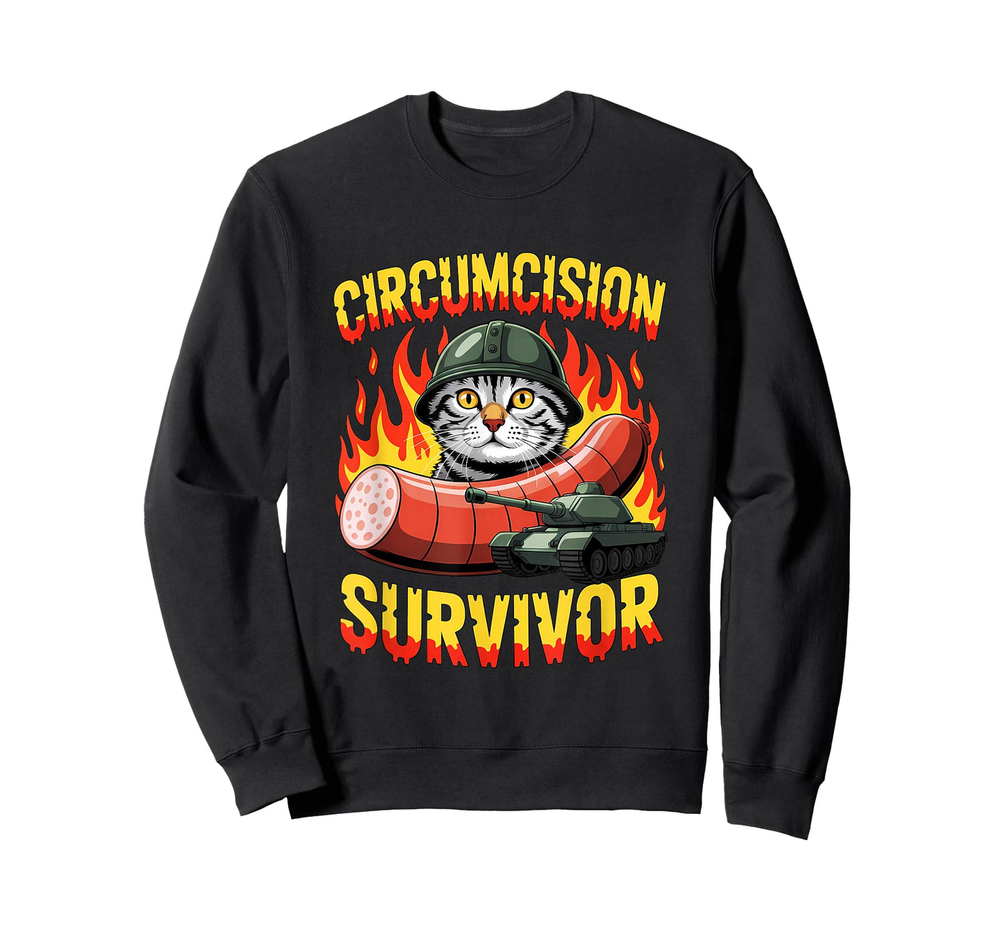 Circumcision Survivor Funny Oddly Specific Cat Meme Humor T-Shirt