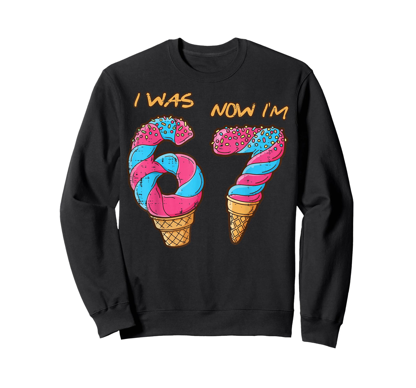 7th Birthday 6 7 Ice Cream Drip Bday Meme Youth Boys Kids T-Shirt