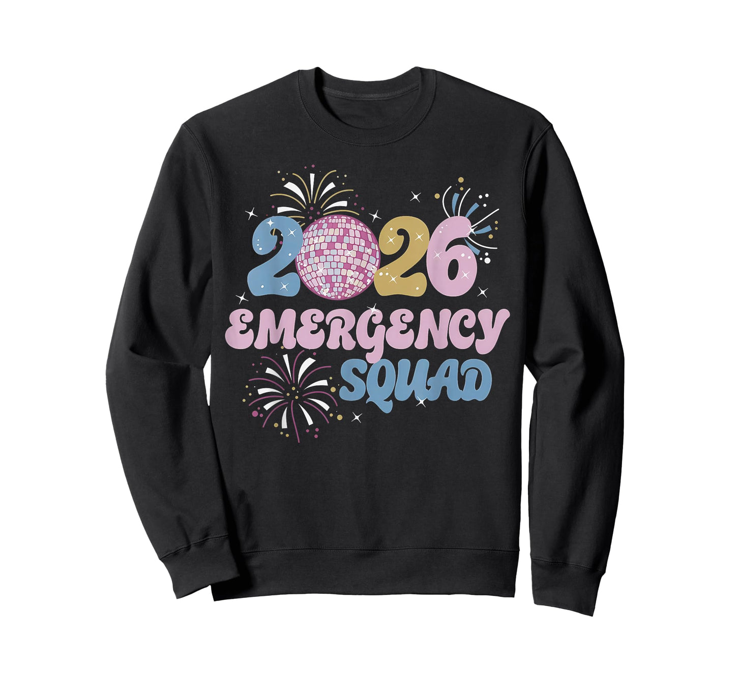 2026 Emergency Squad ER Nurse Happy New Year Disco Ball NYE T-Shirt