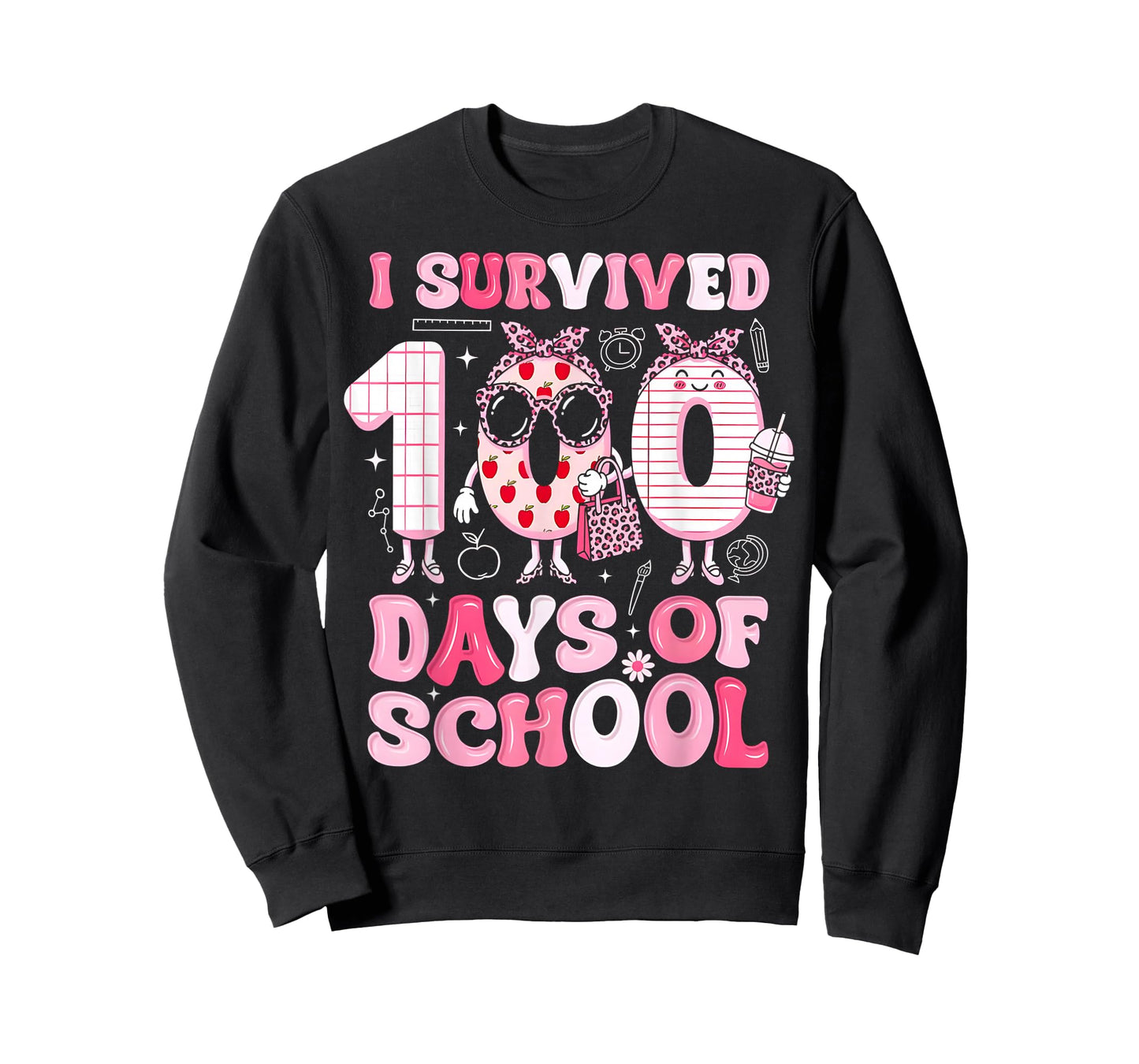 100 Days of School Girls Coquette Bow 100th Day of School T-Shirt