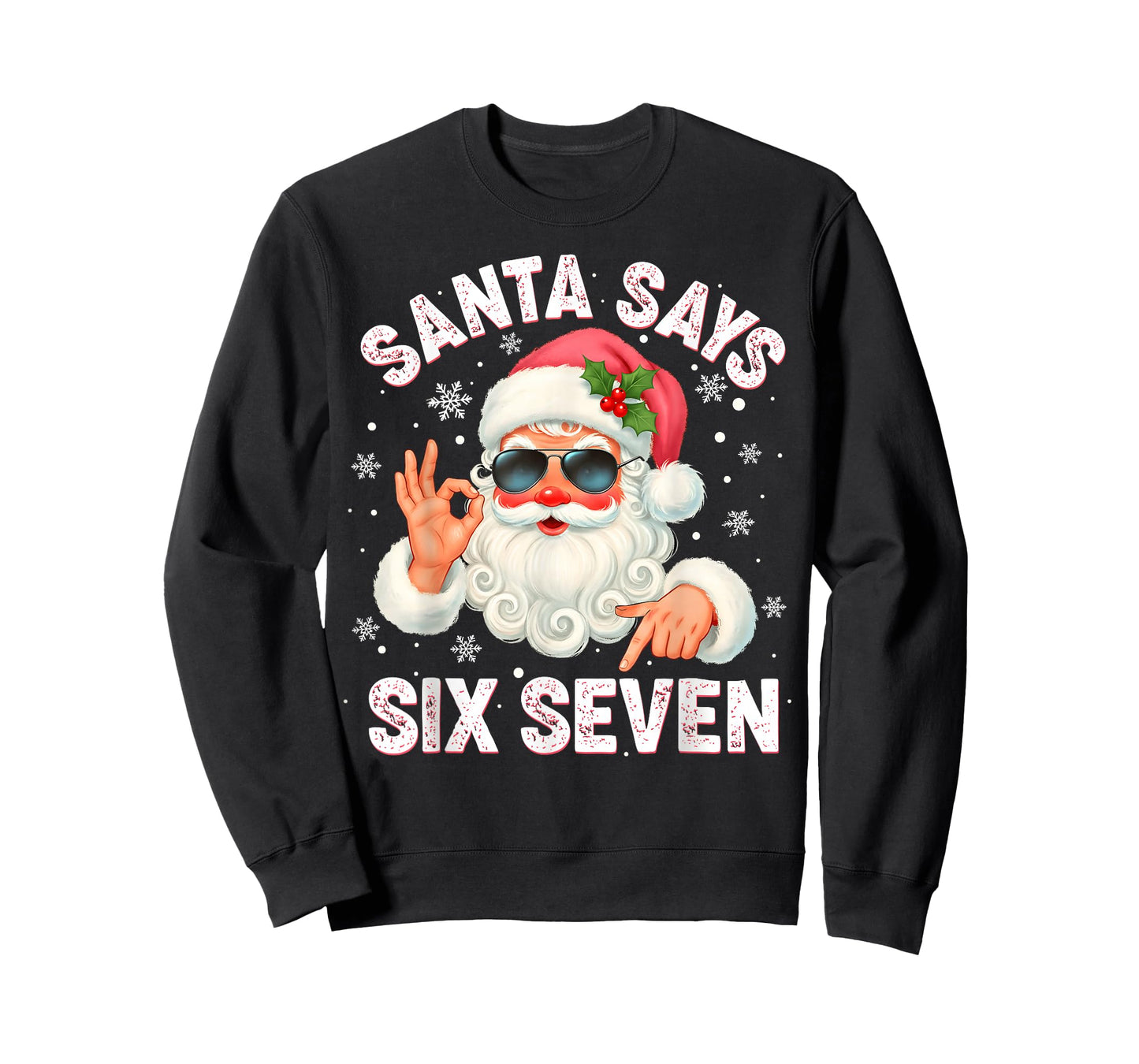 Christmas Santa Says 6 7 Six Seven Gen Z Alpha Meme Slang T-Shirt