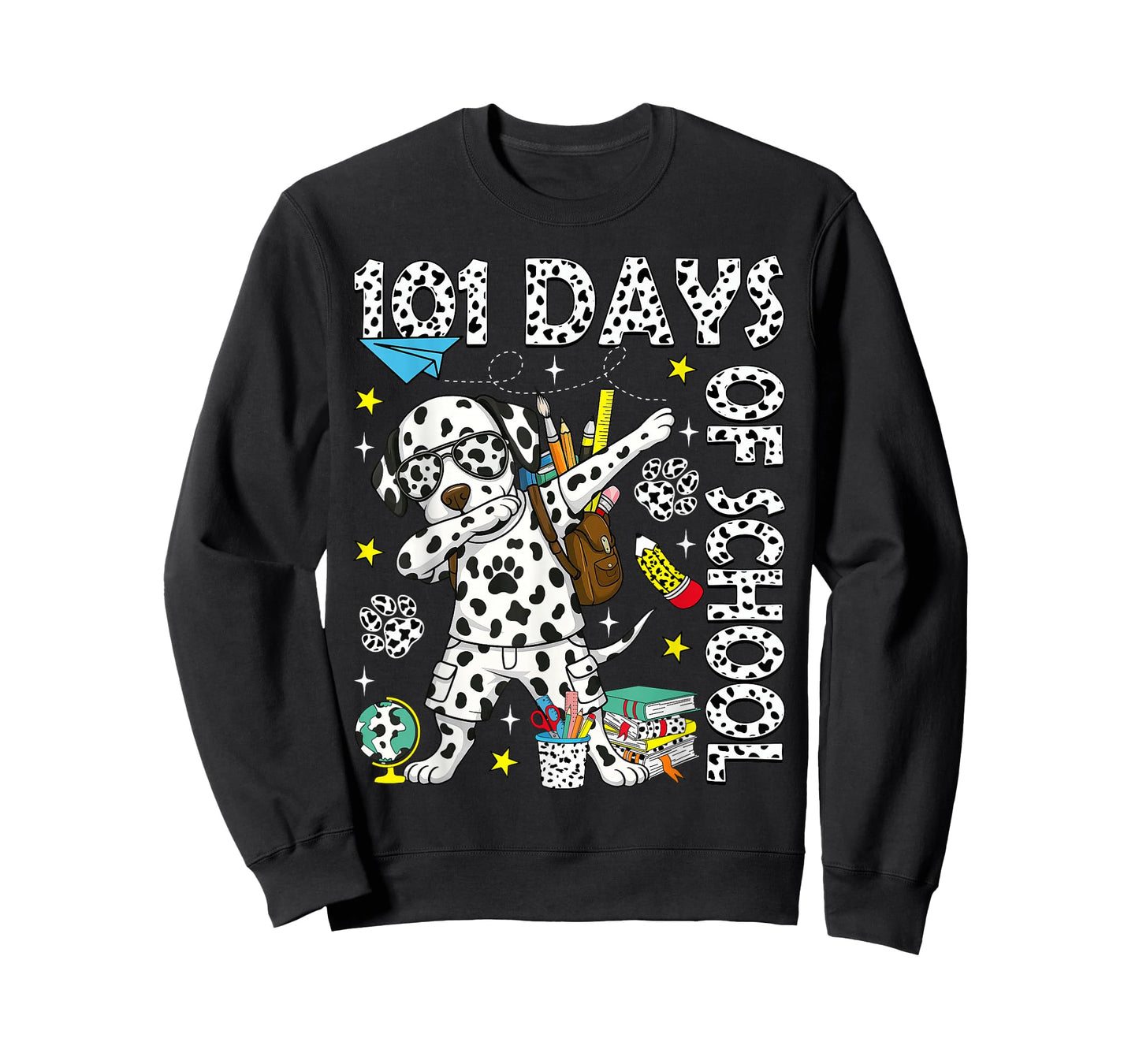100 Days of School Dabbing Dalmatian Dog Teachers Boys Kids T-Shirt