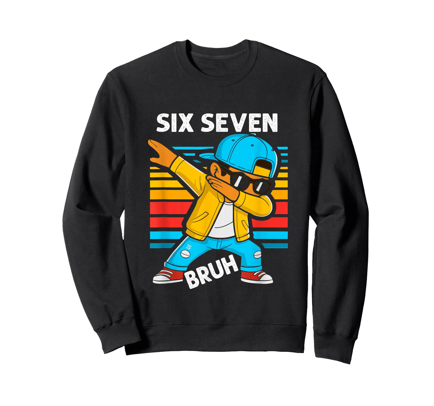 Dabbing Six Seven Bruh 67 Meme 6 7 Numbers Funny Boys Kids T-Shirt