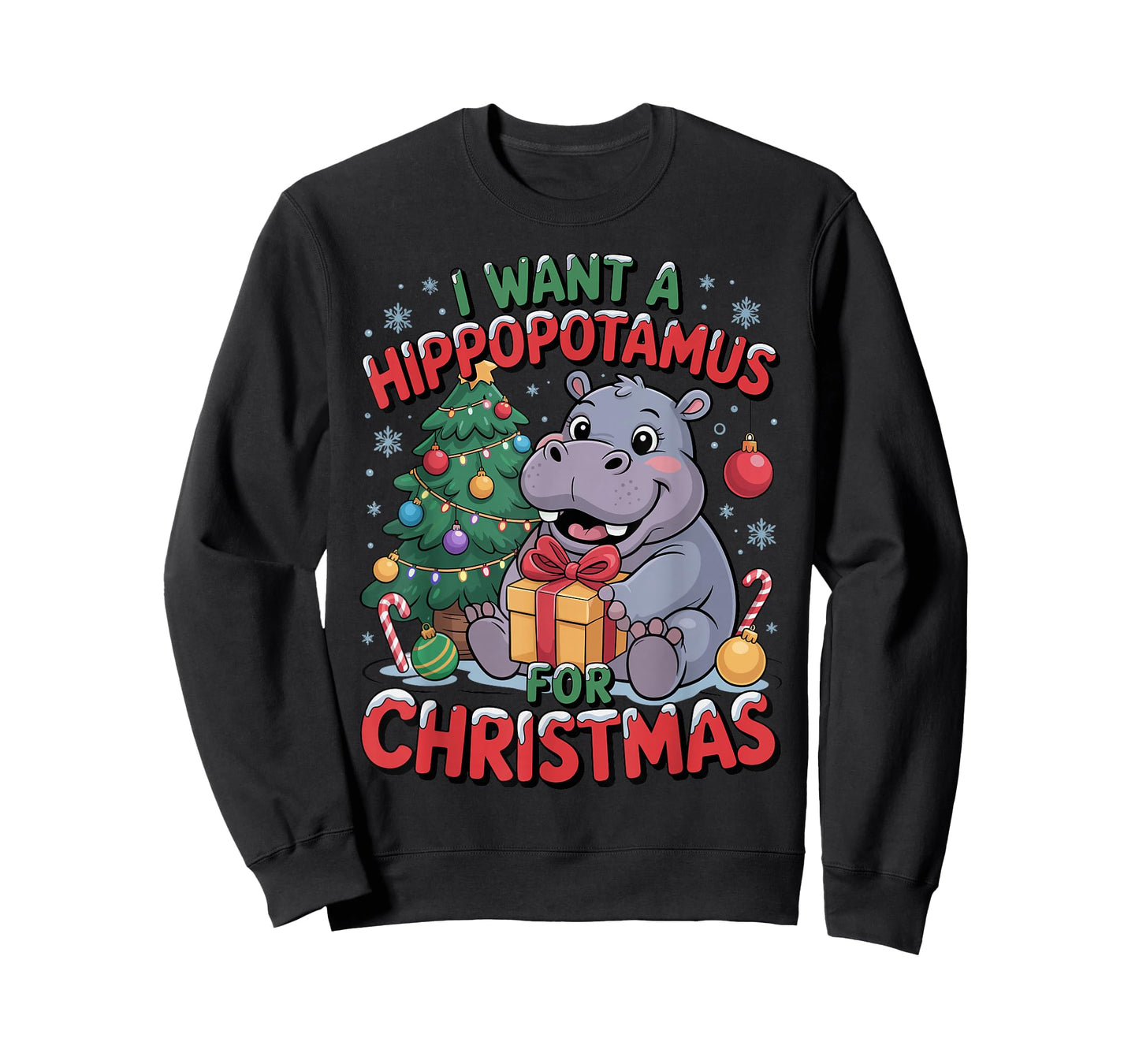 I Want A Hippopotamus for Christmas Shirt Funny Xmas 2025 T-Shirt