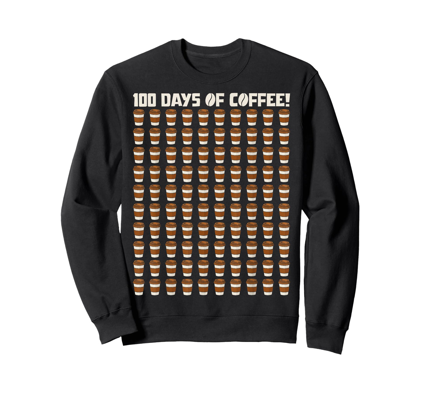 Funny 100 Days of Coffee Teacher Happy 100th Day of School T-Shirt