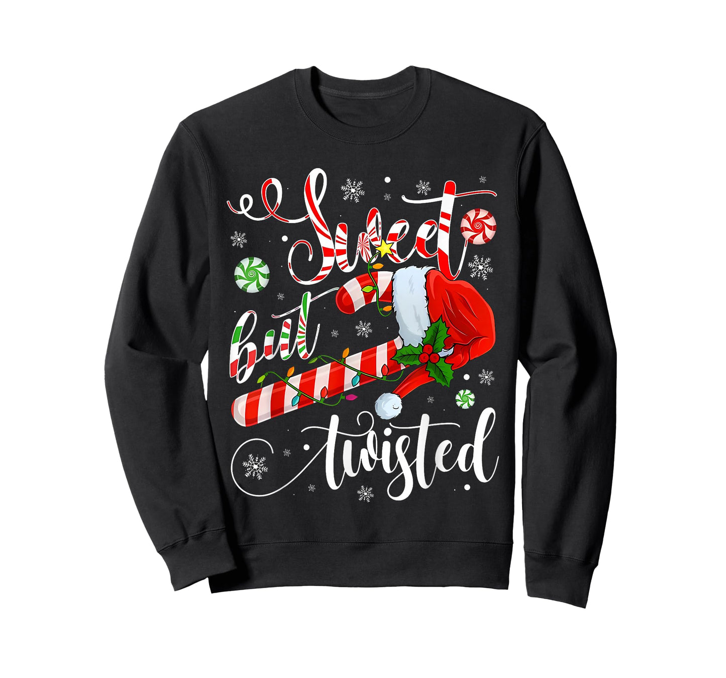 Sweet But Twisted Funny Christmas Candy Cane Xmas Holiday T-Shirt