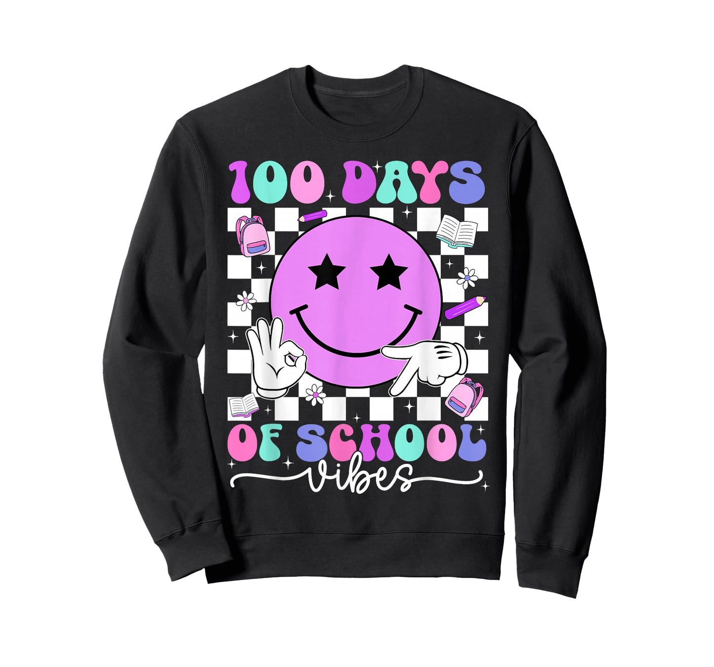 100th Day of School Vibes 67 Six Seven Meme Slang Smile Face T-Shirt