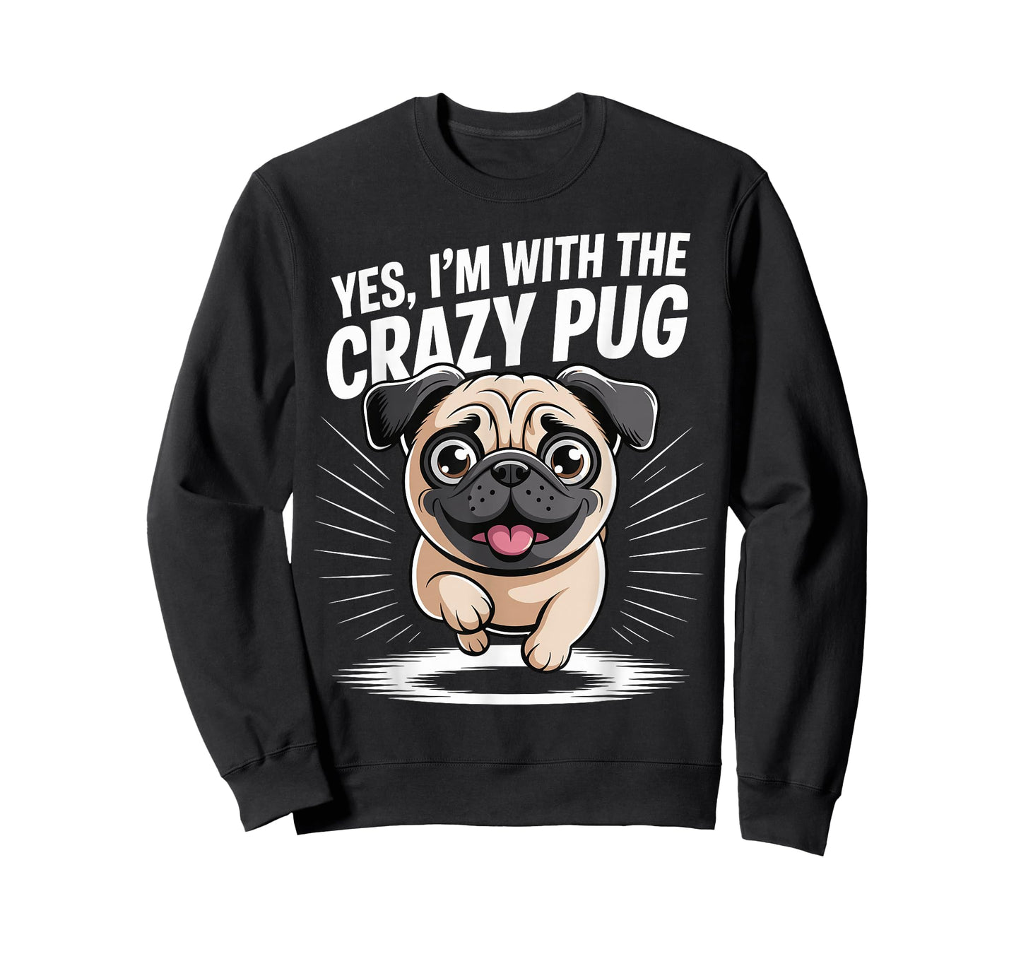 Funny Cute Pet Small Dog Breed Yes I'm with The Crazy Pug T-Shirt