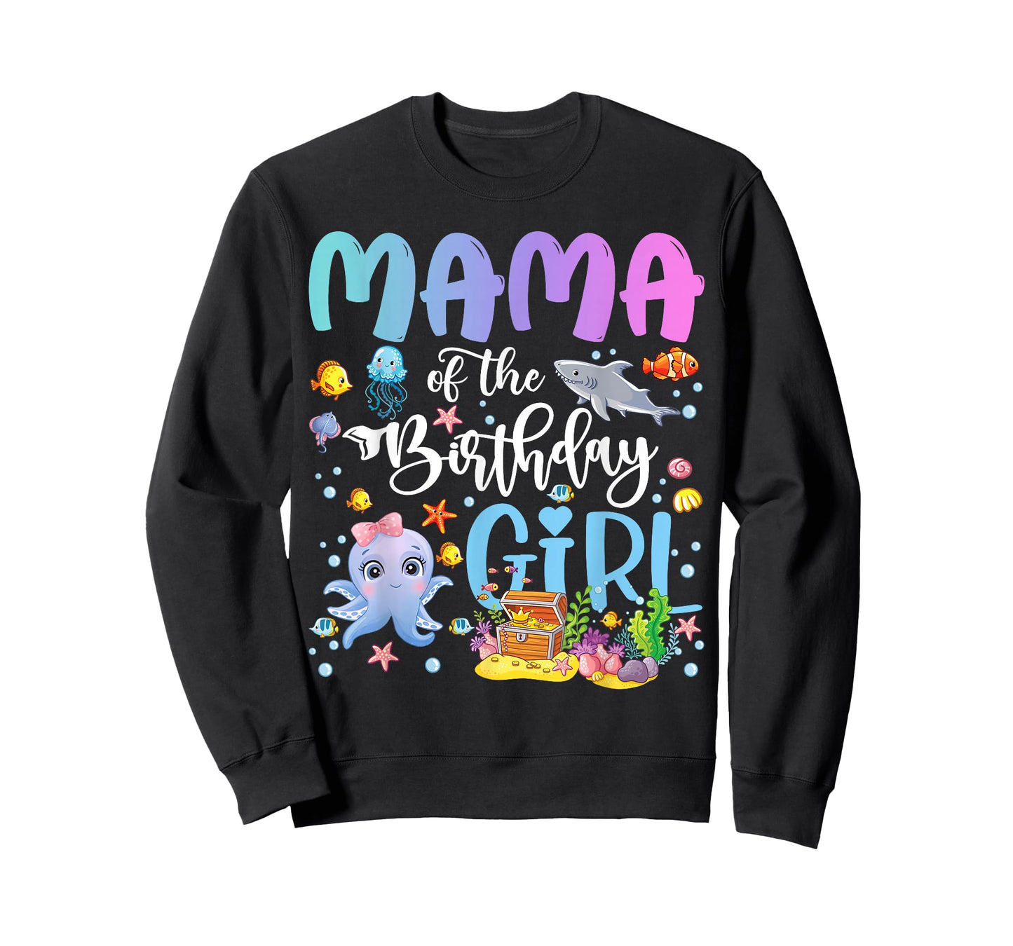 Mama of The Birthday Girl Sea Fish Ocean Aquarium T-Shirt