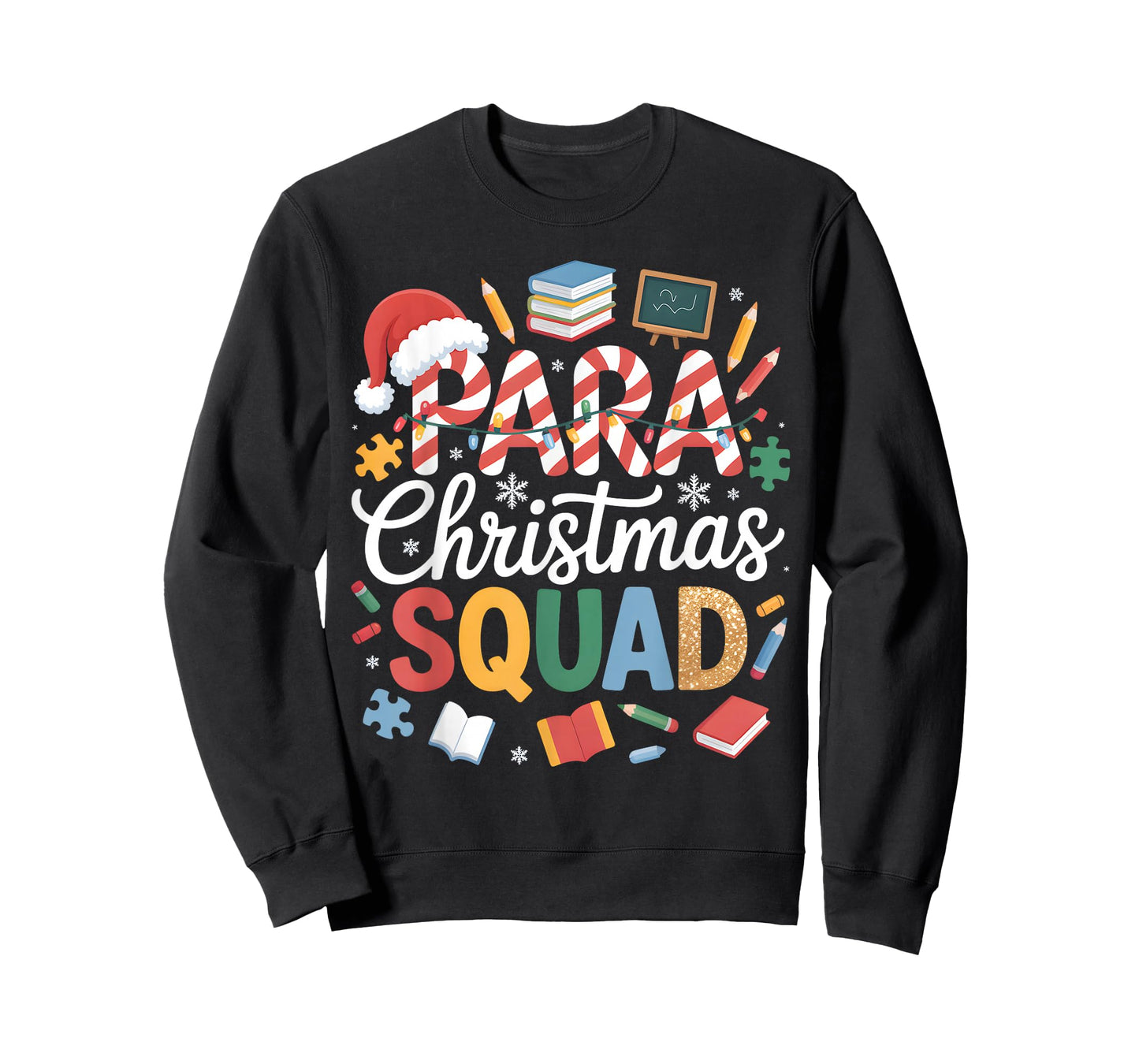 para Christmas Squad Teacher Paraprofessional Holiday T-Shirt