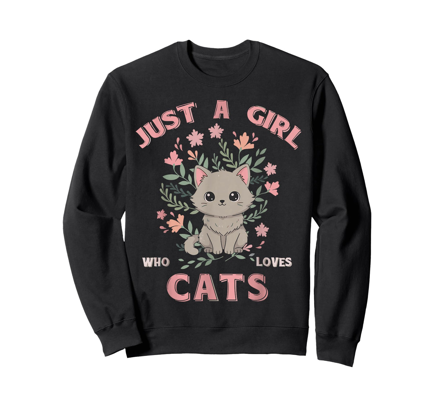 Just A Girl Who Loves Cats Cute Cat Lover Girls Kids T-Shirt