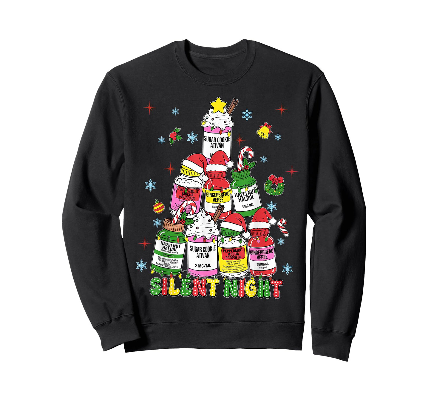 Silent Night ICU Nurse Christmas Funny Merry Christmas T-Shirt