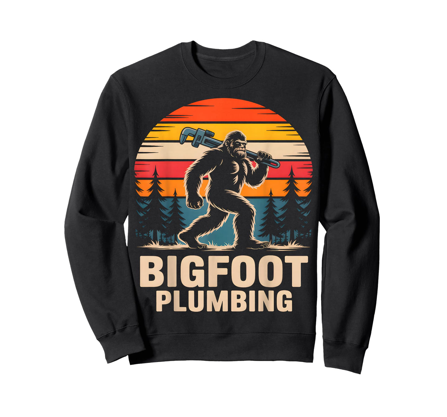 Bigfoot Plumbing Retro Funny Plumber T-Shirt