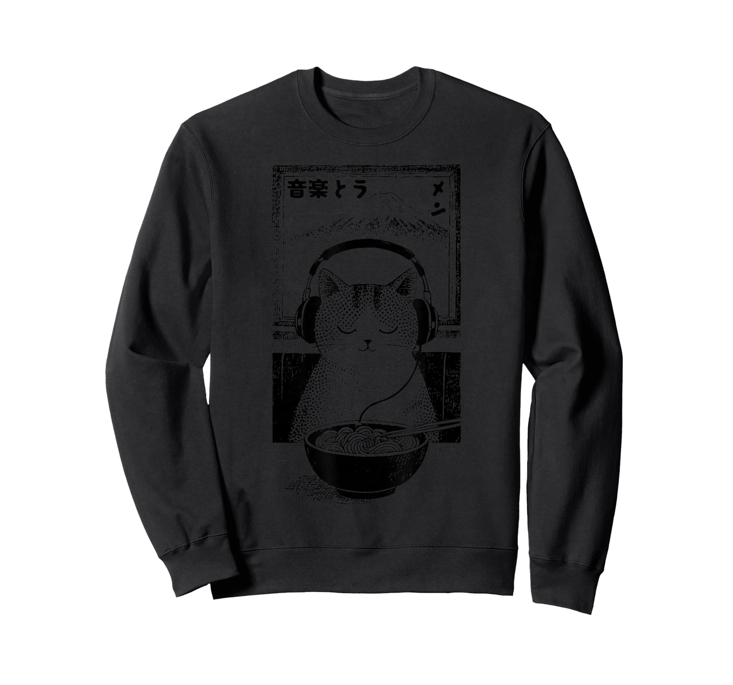 Music & Ramen Cat - Kitten Eating Ramen - Neko Ramen Cat T-Shirt