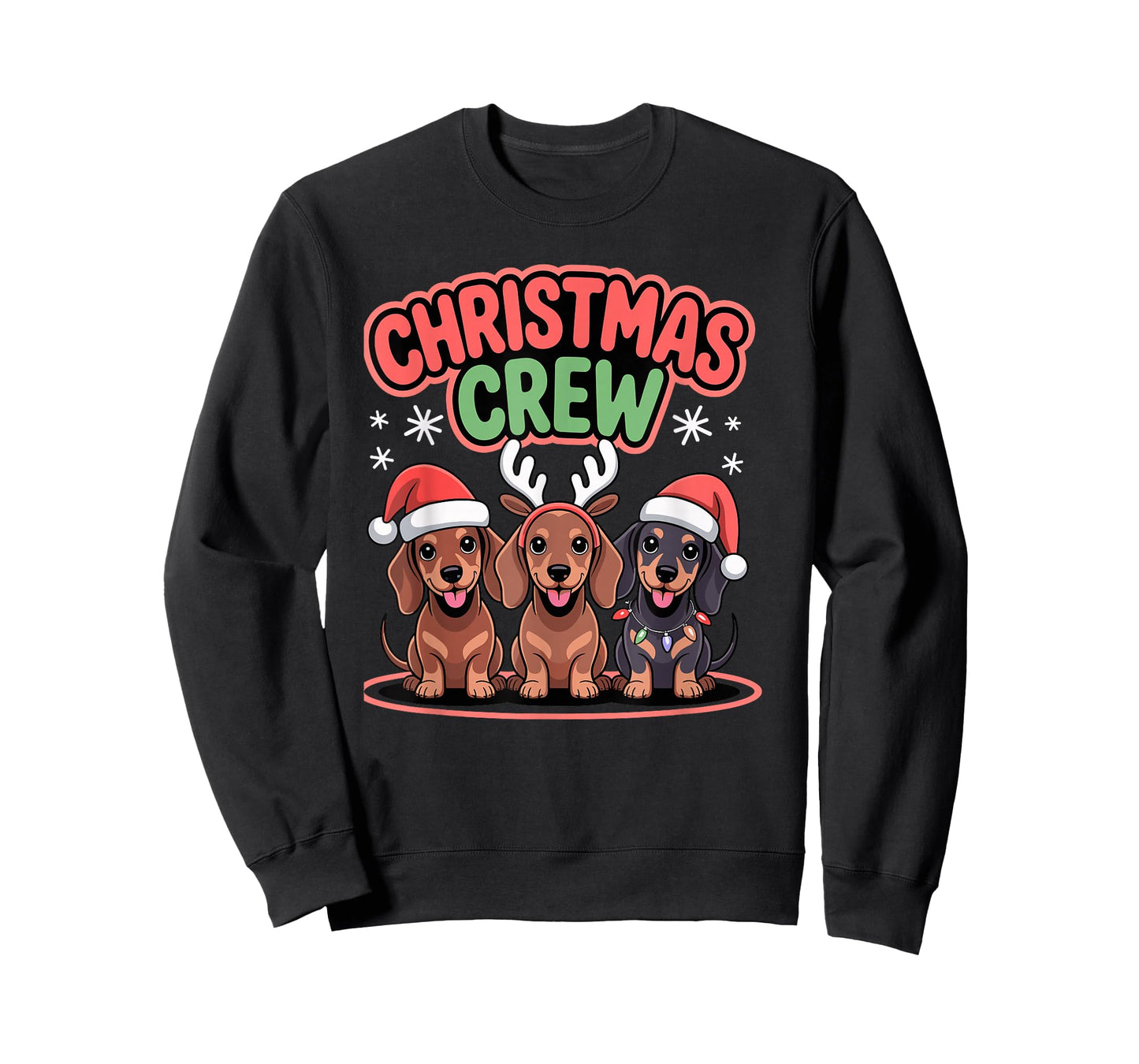 Christmas Crew Xmas Sausage Wiener Funny Christmas Dachshund T-Shirt