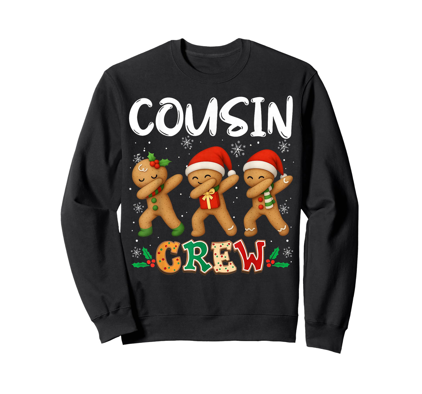 Cousin Crew Christmas Pajama Gingerbread Man Dabbing T-Shirt