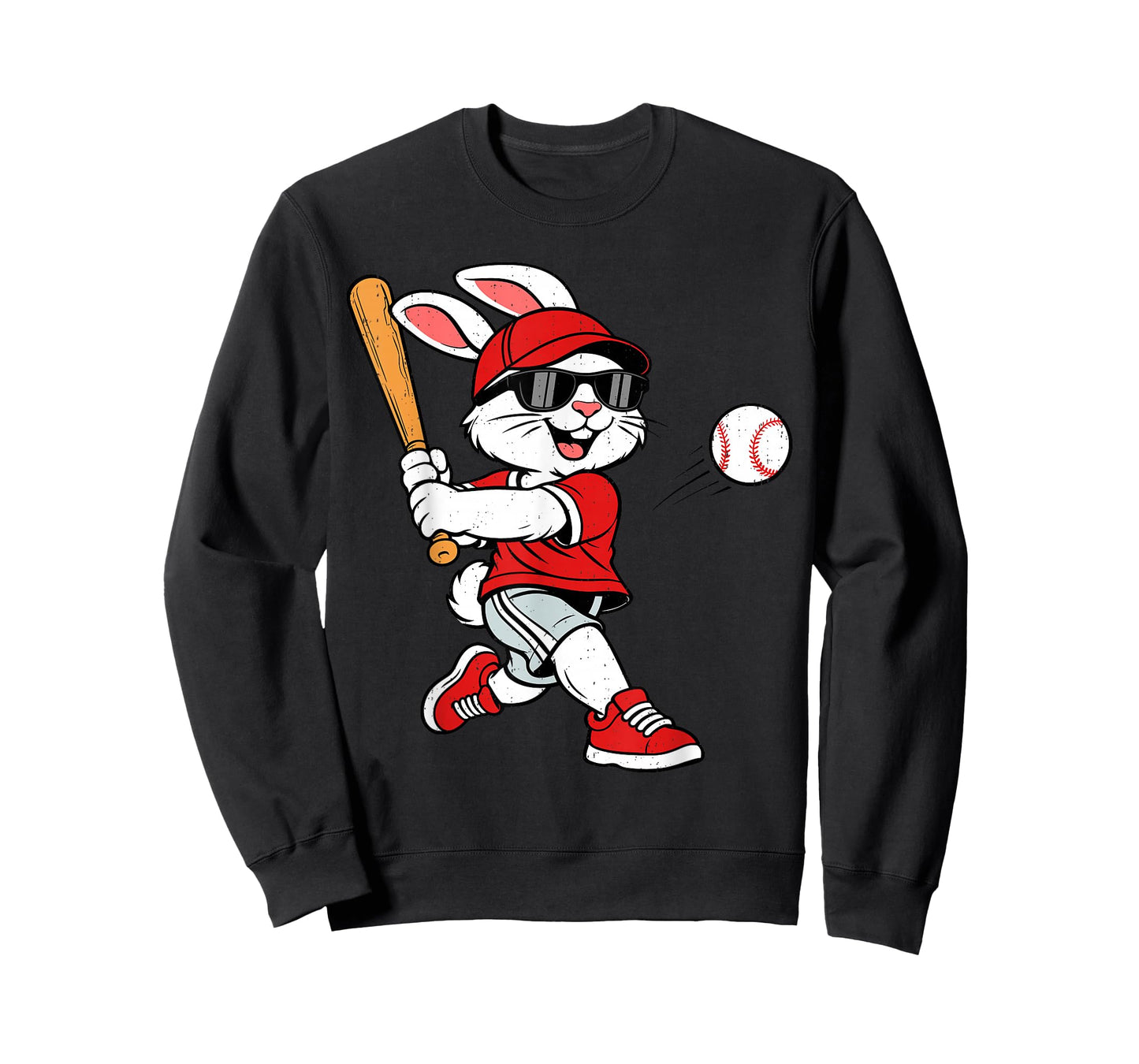 Bunny Playing Baseball Easter Sports Men Boys Kids T-Shirt