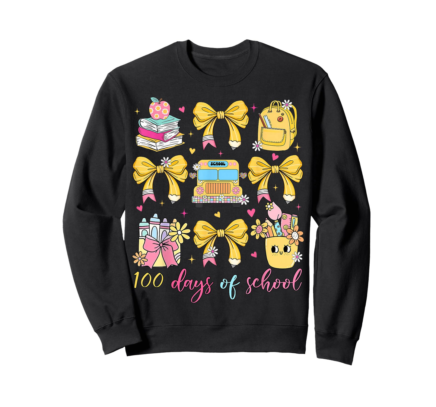 Coquette Bow 100th Day of School 100 Days Teacher Girls T-Shirt