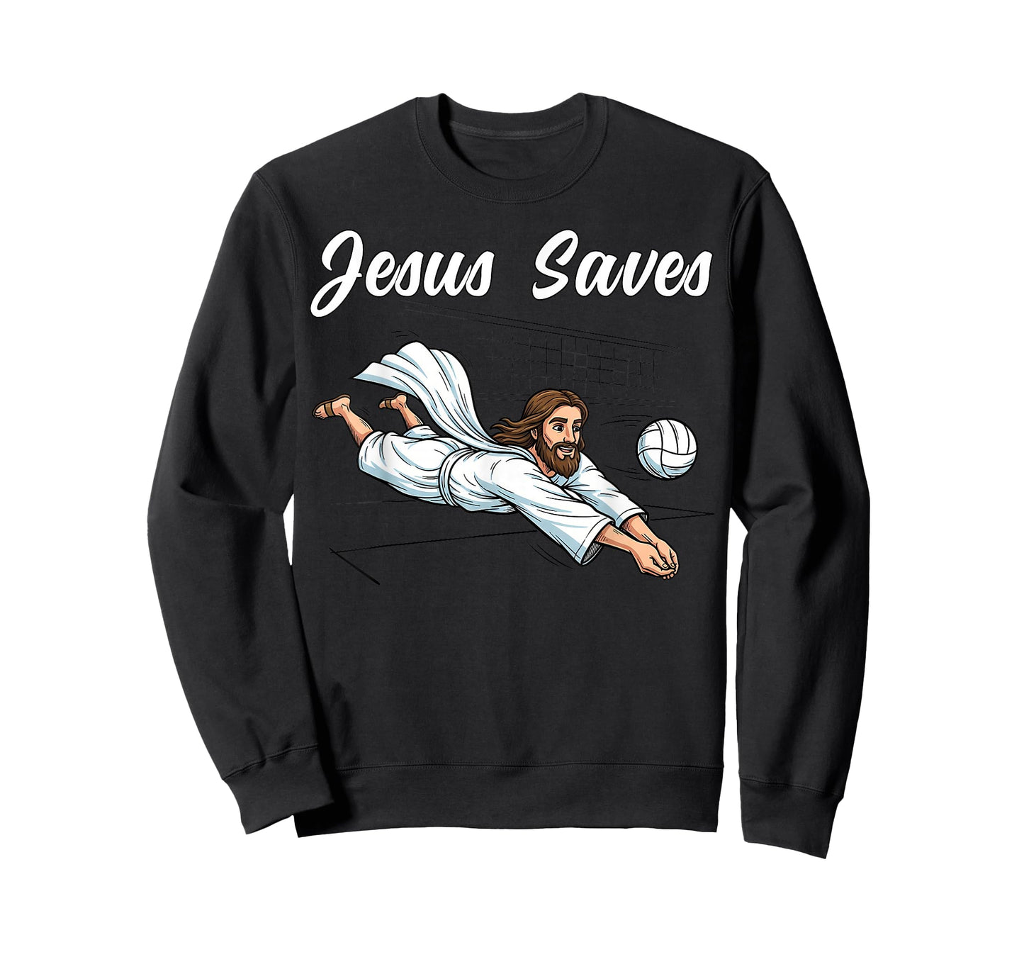 Jesus Christ Saves Christian Volleyball Player Men Women T-Shirt