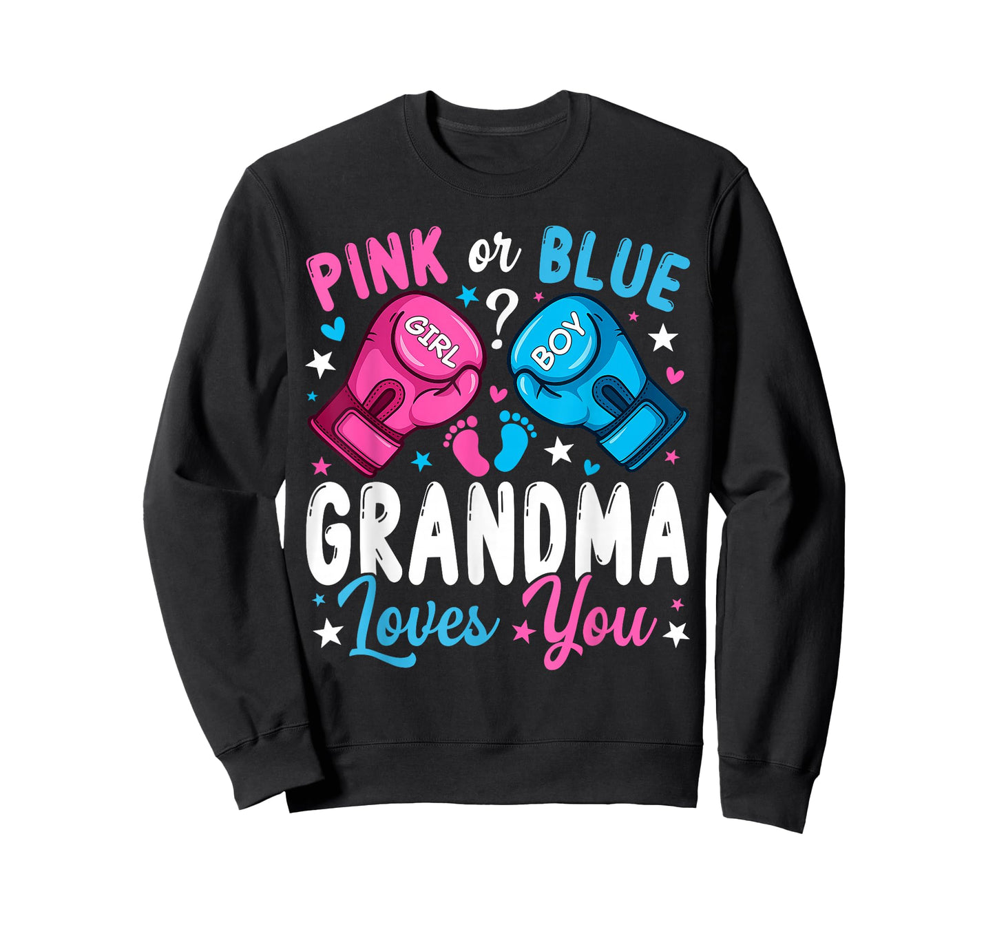 Pink or Blue Grandma Loves You Boxing Gender Reveal T-Shirt