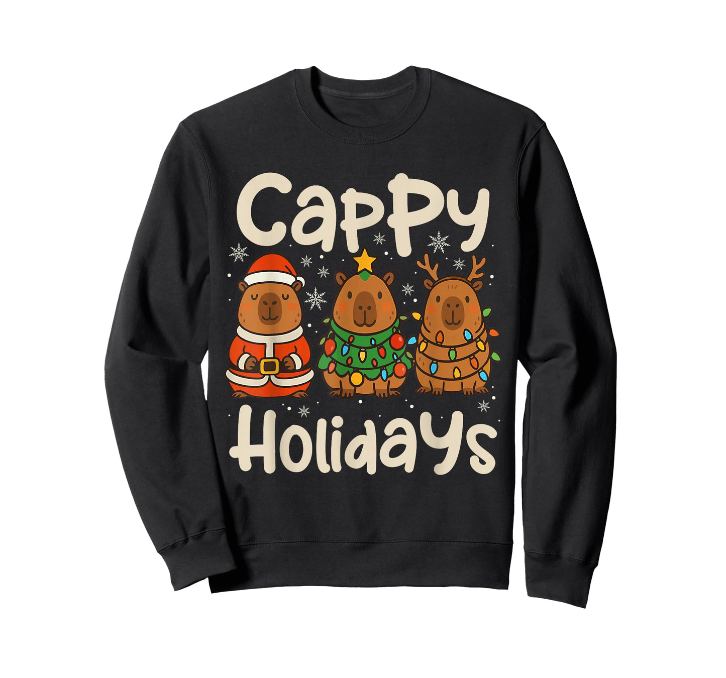 Cappy Holidays Capybara Christmas Pajama Rodent Animal T-Shirt
